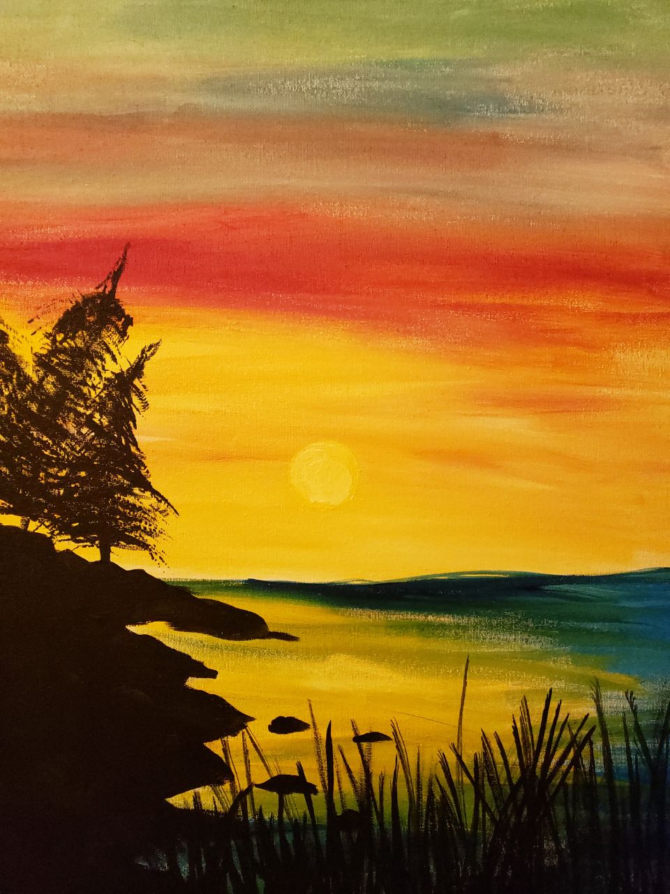 Autumn Sunset Painting – Maine Deaf Arts